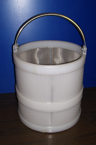 12" Stainless Steel Mesh Lined Polypro Basket